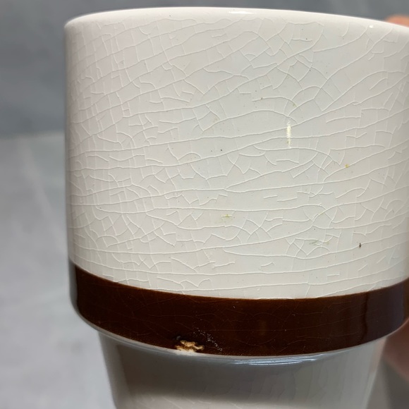 Vintage made in Japan espresso|coffee stacking mugs x4 cream with brown glaze - Picture 7 of 9